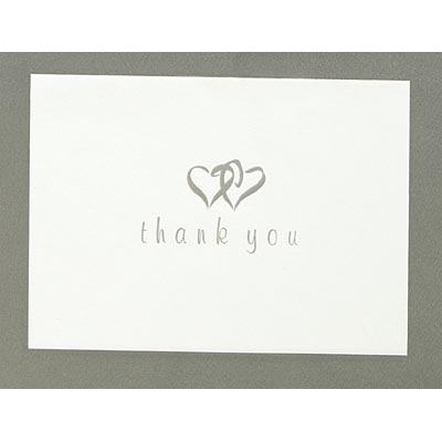 blank unprinted thank you notes paper stationery envelopes diy do it yourself silver double hearts