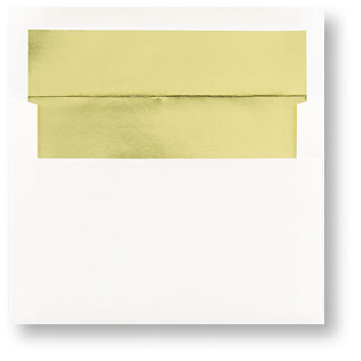 A-2 white gold shiny foil lined envelopes, metallic lined inside envelopes,christmas card envelopes foil lined