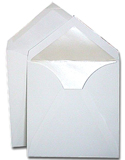 white double envelopes wedding, two envelope wedding set,inner and outer wedding envelopes, traditional a-7 pearl foil lined ungummed envelopes