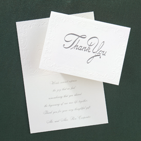 blank thank you notes and envelopes - printable thank you card silver white