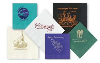 personalized foil printed napkins matches business logo design
