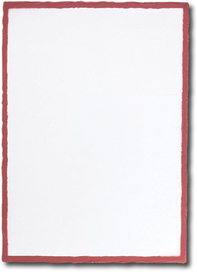 blank note cards dark claret red edge border
