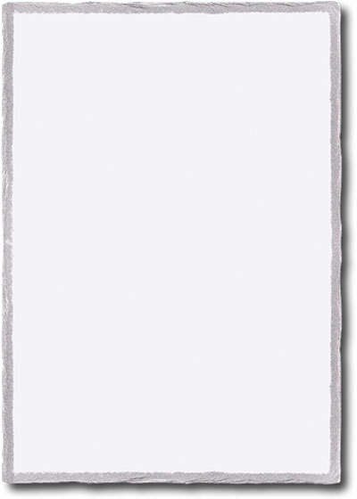 torn deckle edge note cards silver border