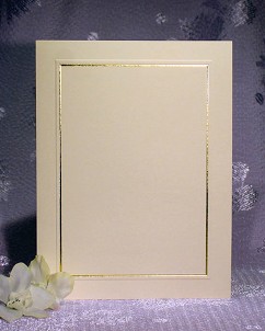 blank invitations inkjet printable ivory with gold foil border