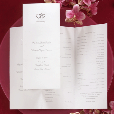 blank wedding programs - inkjet printable wedding program paper