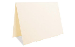 Blank note cards A6 Torn Feather Edge ivory Ultrafelt - teton