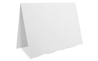 Blank note cards A7 Torn Feather Edge White Ultrafelt - teton